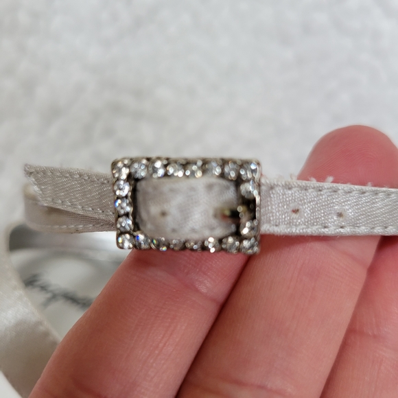 Silver high heels sequin shoes sz 7 1/2 slightly platform - Picture 7 of 8